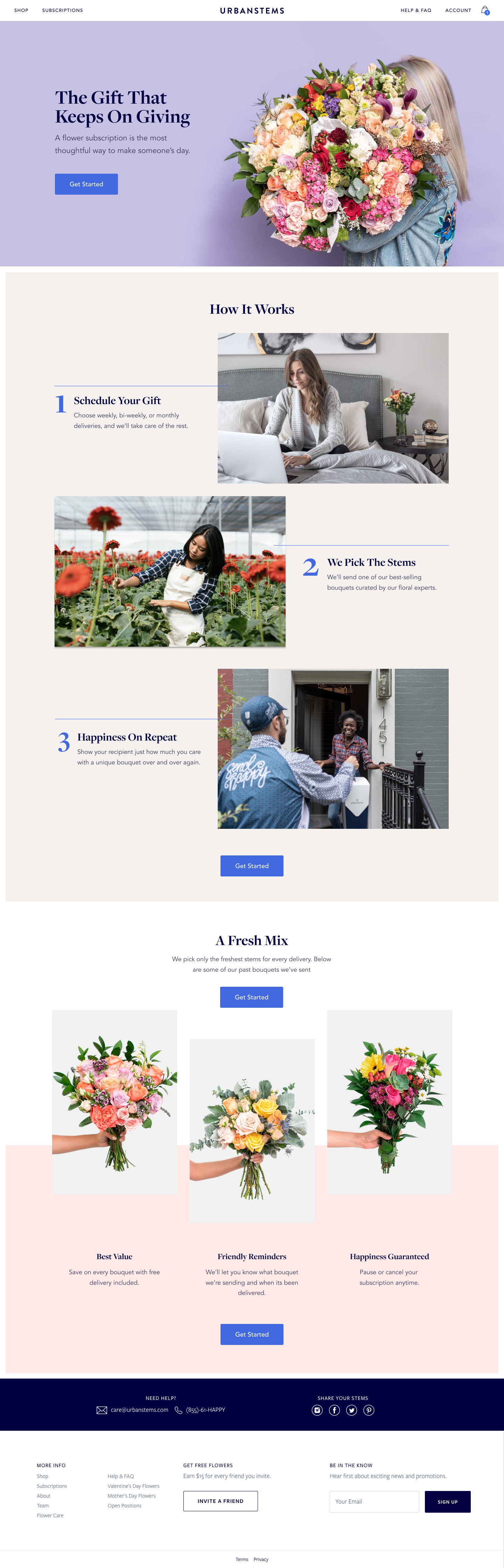 Subscriptions landing page version 2